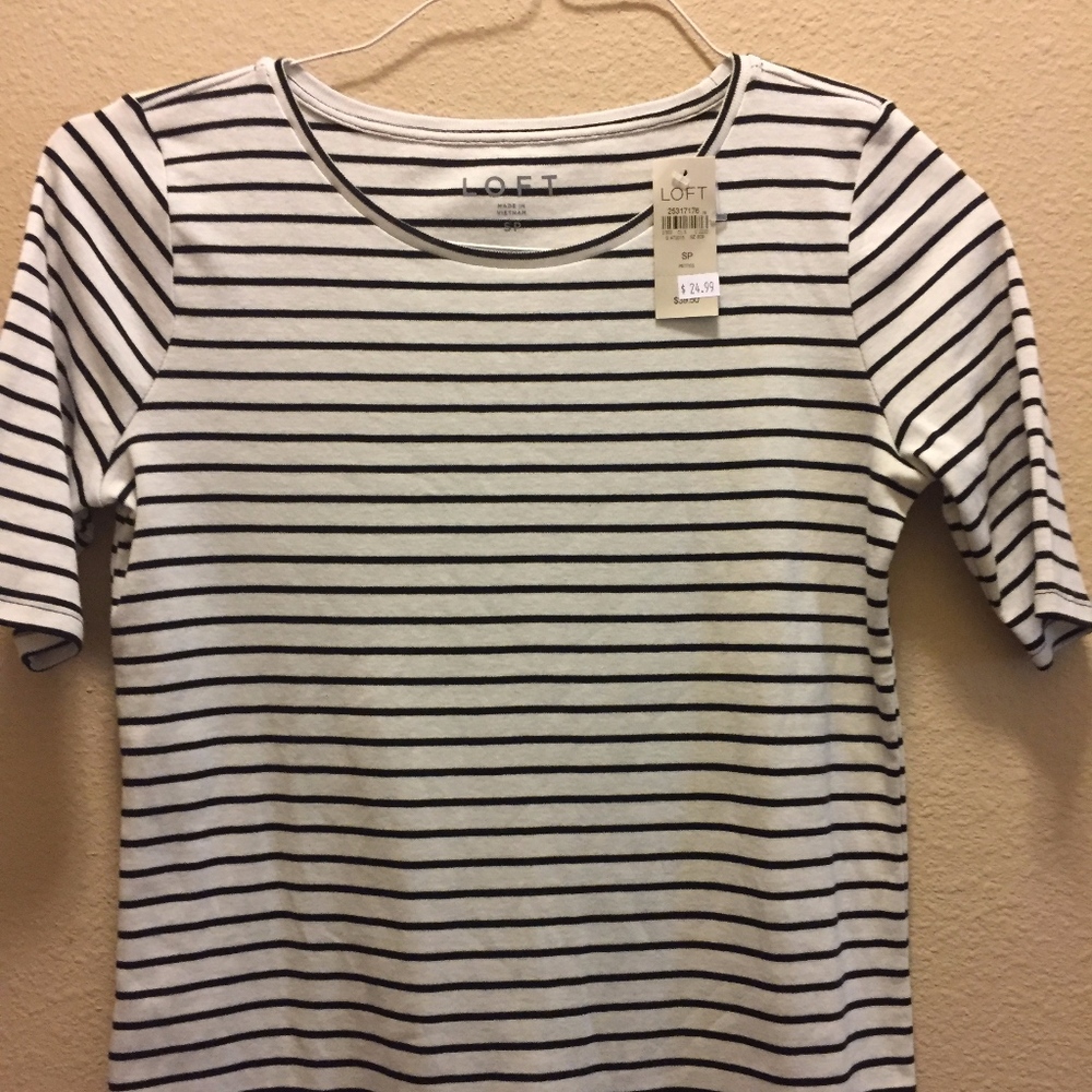 LOFT stripped shortsleeved top